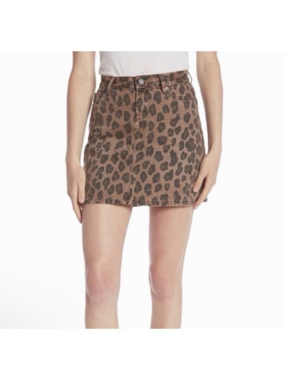 Blank NYC Women’s Leopard Print Denim Mini Skirt Size 28